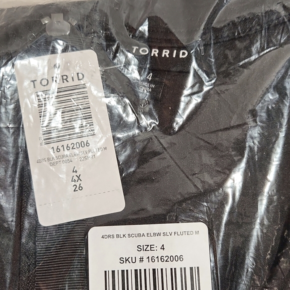 ❤️NWT TORRID FLUTED FIT & FLARE MINI DRESS - SCUBA BLACK MACHINE WASH SIZE 3X - Picture 7 of 11